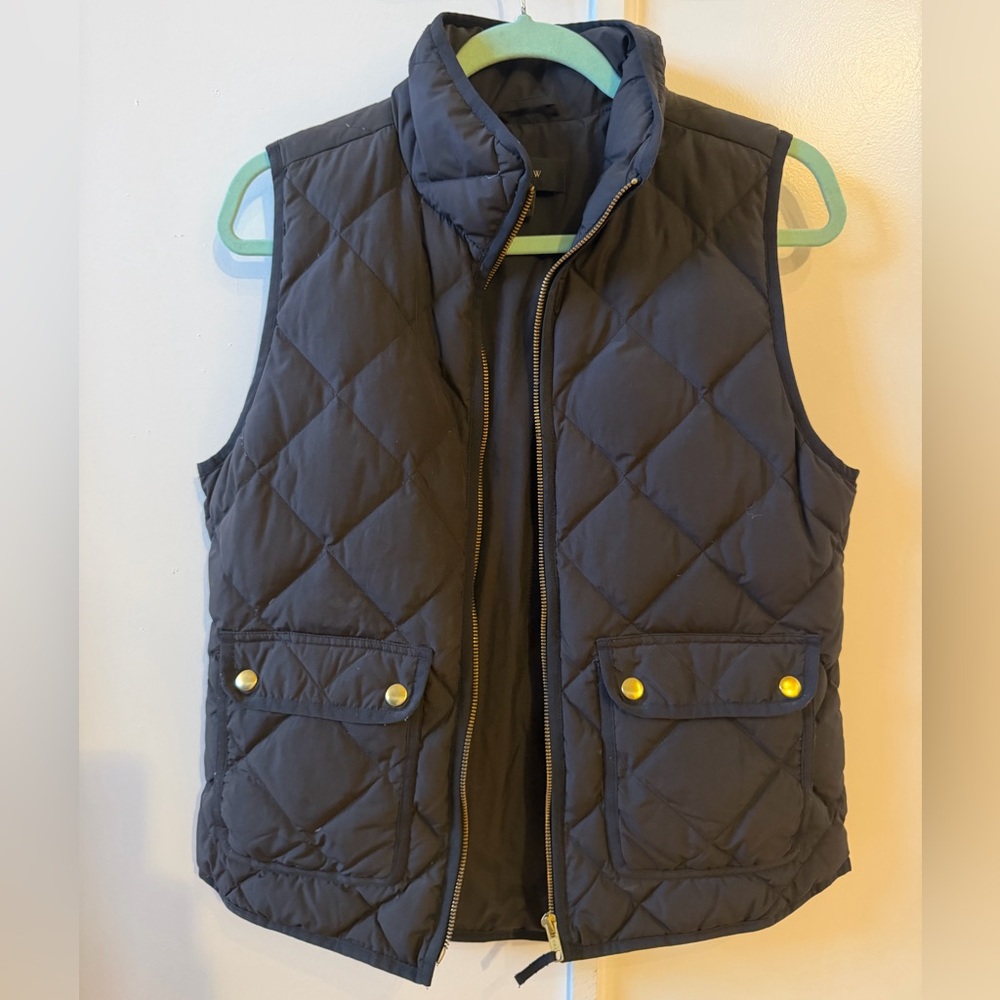 J.Crew Black Quilted Vest